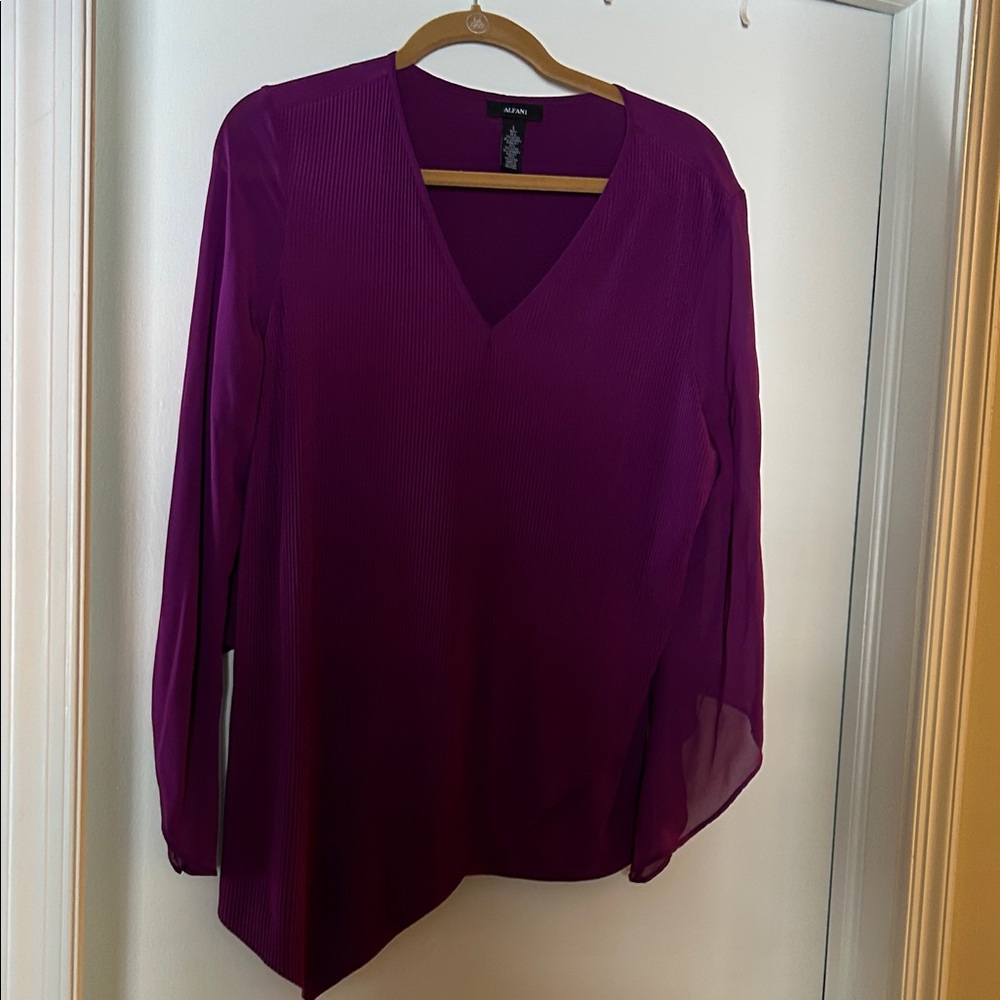 Alfani Rich Purple V-Neck Blouse